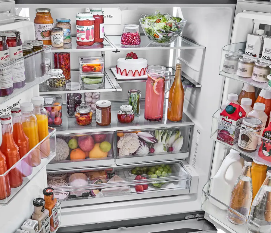 Alt View 33. LG - Counter-Depth MAX 25.5 Cu. Ft. French Door Smart Refrigerator with Mirror InstaView - Printproof Stainless Steel.