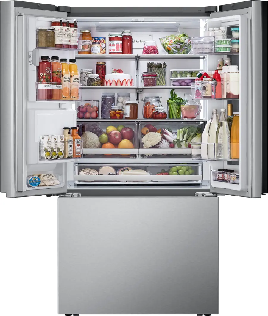 Alt View 35. LG - Counter-Depth MAX 25.5 Cu. Ft. French Door Smart Refrigerator with Mirror InstaView - Printproof Stainless Steel.