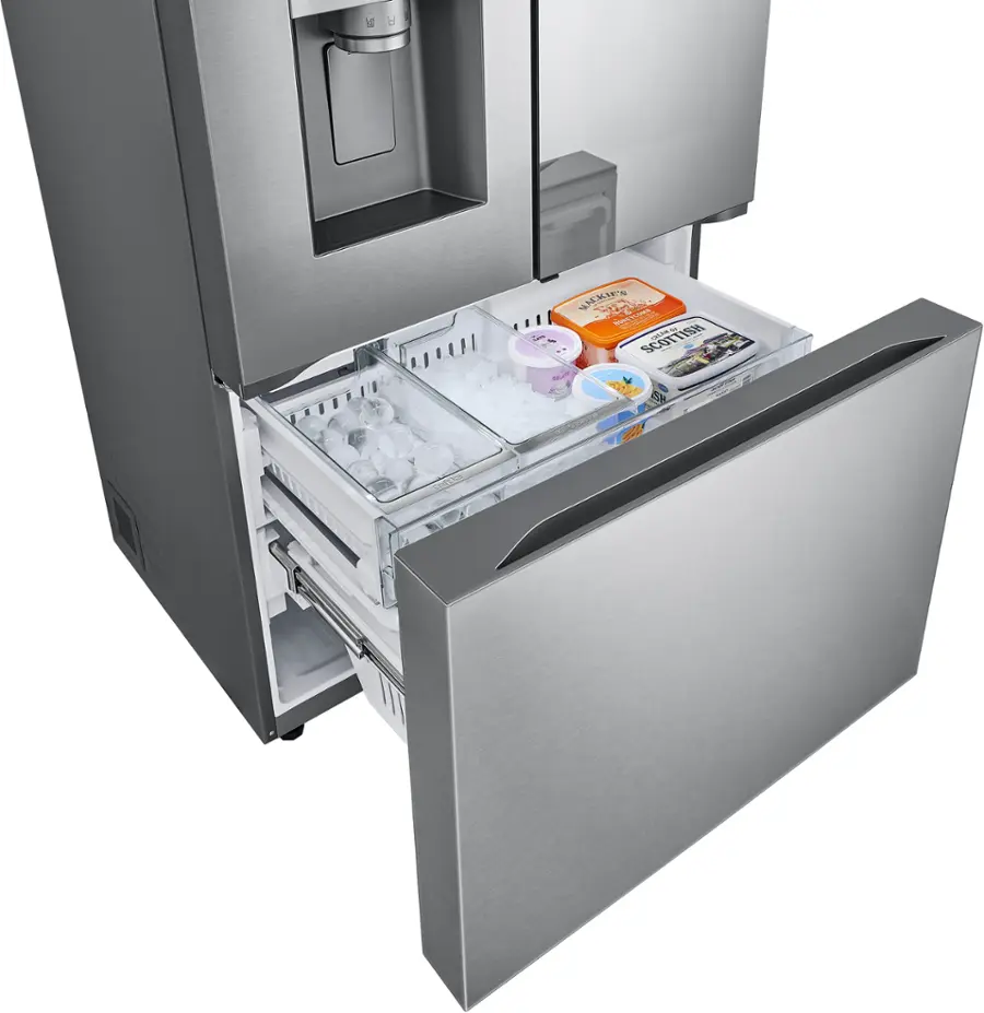 Alt View 38. LG - Counter-Depth MAX 25.5 Cu. Ft. French Door Smart Refrigerator with Mirror InstaView - Printproof Stainless Steel.