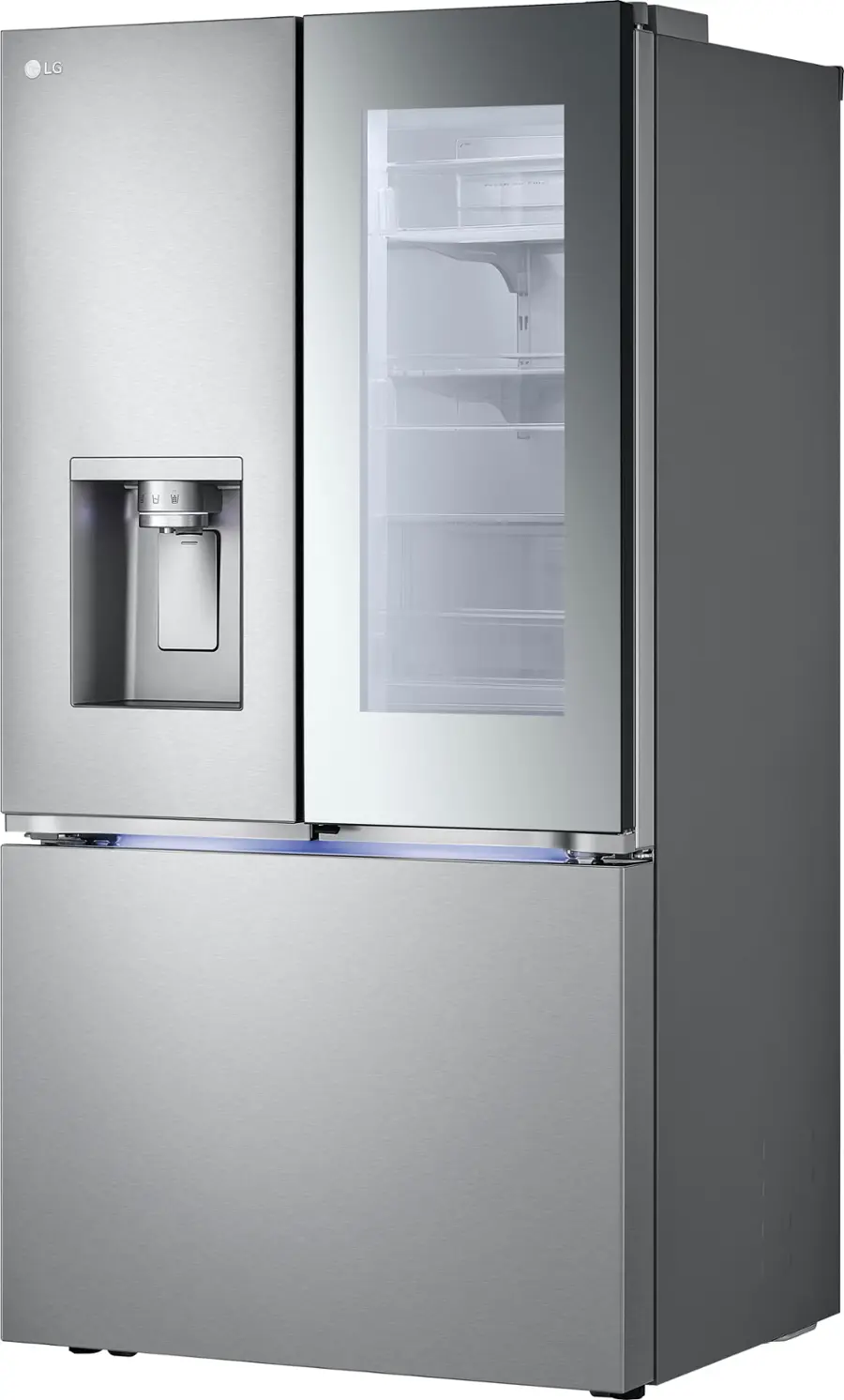 Alt View 12. LG - Counter-Depth MAX 25.5 Cu. Ft. French Door Smart Refrigerator with Mirror InstaView - Printproof Stainless Steel.