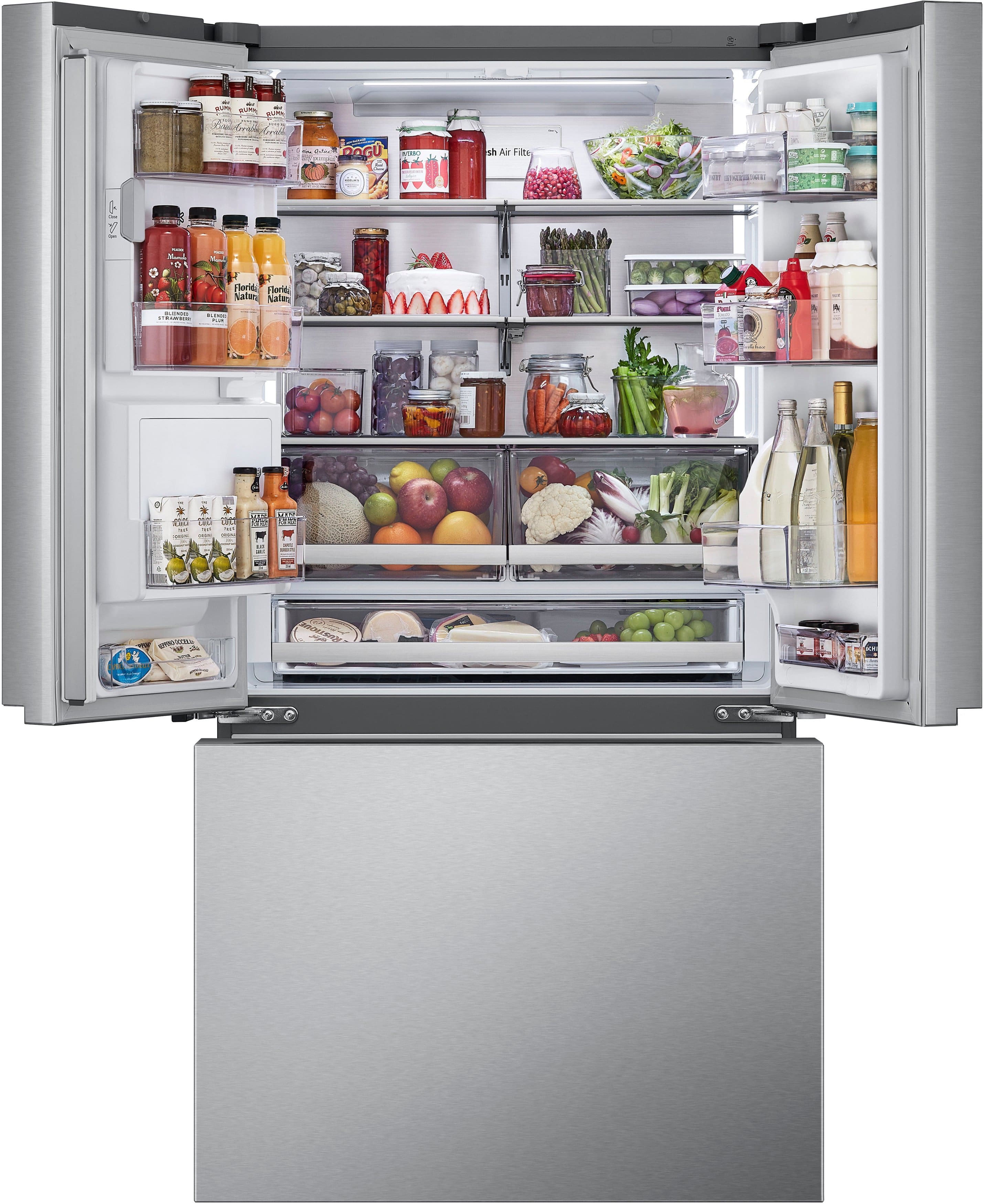 Zoom in on Alt View 29. LG - Counter-Depth MAX 25.5 Cu. Ft. French Door Smart Refrigerator with Four Kinds of Ice - Printproof Stainless Steel.