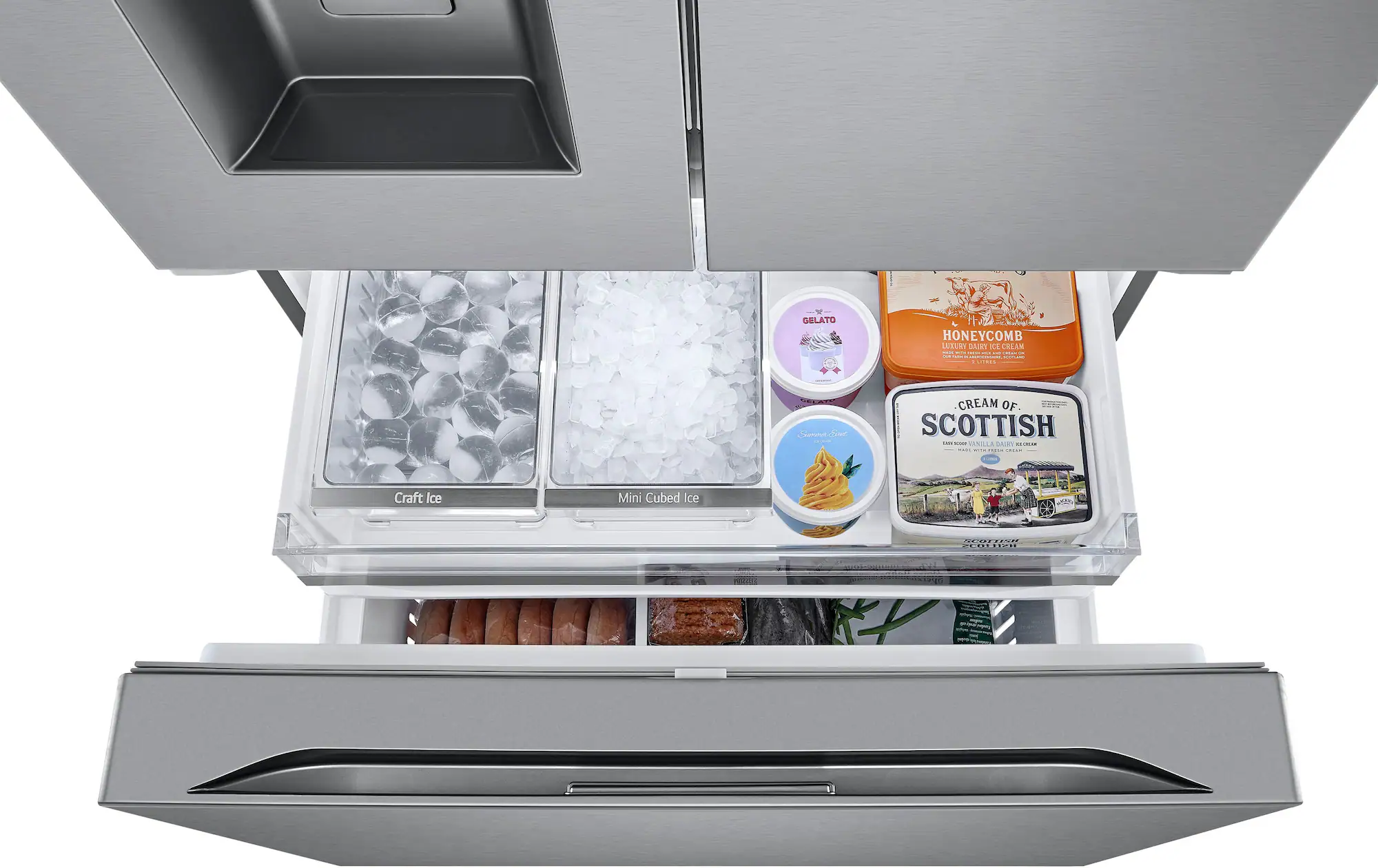 Zoom in on Alt View 35. LG - Counter-Depth MAX 25.5 Cu. Ft. French Door Smart Refrigerator with Four Kinds of Ice - Printproof Stainless Steel.