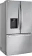 Angle. LG - Counter-Depth MAX 25.5 Cu. Ft. French Door Smart Refrigerator with Dual Ice - PrintProof Stainless Steel.