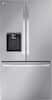 Front. LG - Counter-Depth MAX 25.5 Cu. Ft. French Door Smart Refrigerator with Dual Ice - PrintProof Stainless Steel.