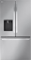LG - Counter-Depth MAX 25.5 Cu. Ft. French Door Smart Refrigerator with Dual Ice - Stainless Steel - Front_Zoom