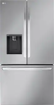 Front. LG - Counter-Depth MAX 25.5 Cu. Ft. French Door Smart Refrigerator with Dual Ice - PrintProof Stainless Steel.