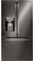 LG - 27.7 Cu. Ft. French Door Smart Refrigerator with External Ice and Water - Black Stainless Steel - Front_Zoom