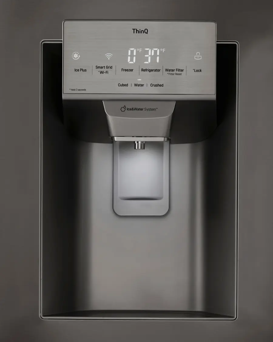 Alt View 11. LG - 27.7 Cu. Ft. French Door Smart Refrigerator with External Ice and Water - PrintProof Black Stainless Steel.