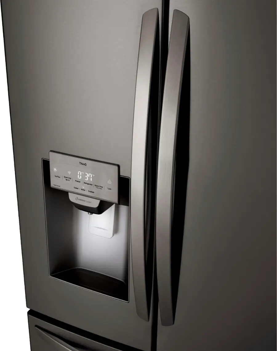 Alt View 13. LG - 27.7 Cu. Ft. French Door Smart Refrigerator with External Ice and Water - PrintProof Black Stainless Steel.