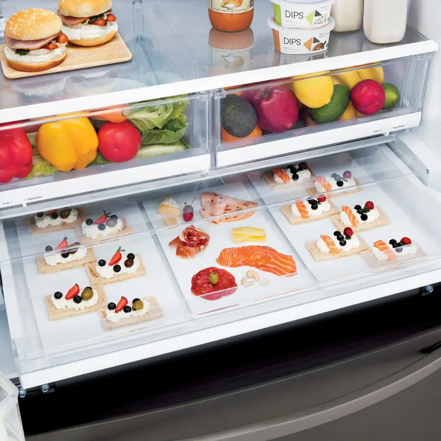 Alt View 22. LG - 27.7 Cu. Ft. French Door Smart Refrigerator with External Ice and Water - PrintProof Black Stainless Steel.