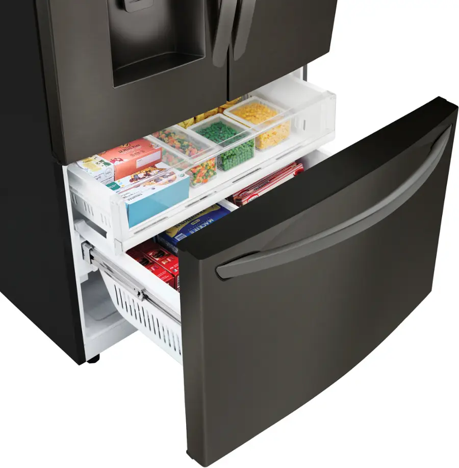 Alt View 26. LG - 27.7 Cu. Ft. French Door Smart Refrigerator with External Ice and Water - PrintProof Black Stainless Steel.