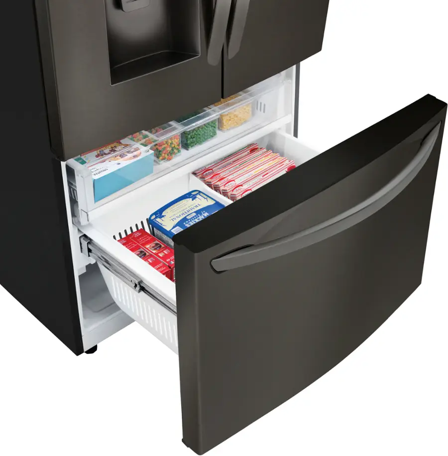 Alt View 27. LG - 27.7 Cu. Ft. French Door Smart Refrigerator with External Ice and Water - PrintProof Black Stainless Steel.