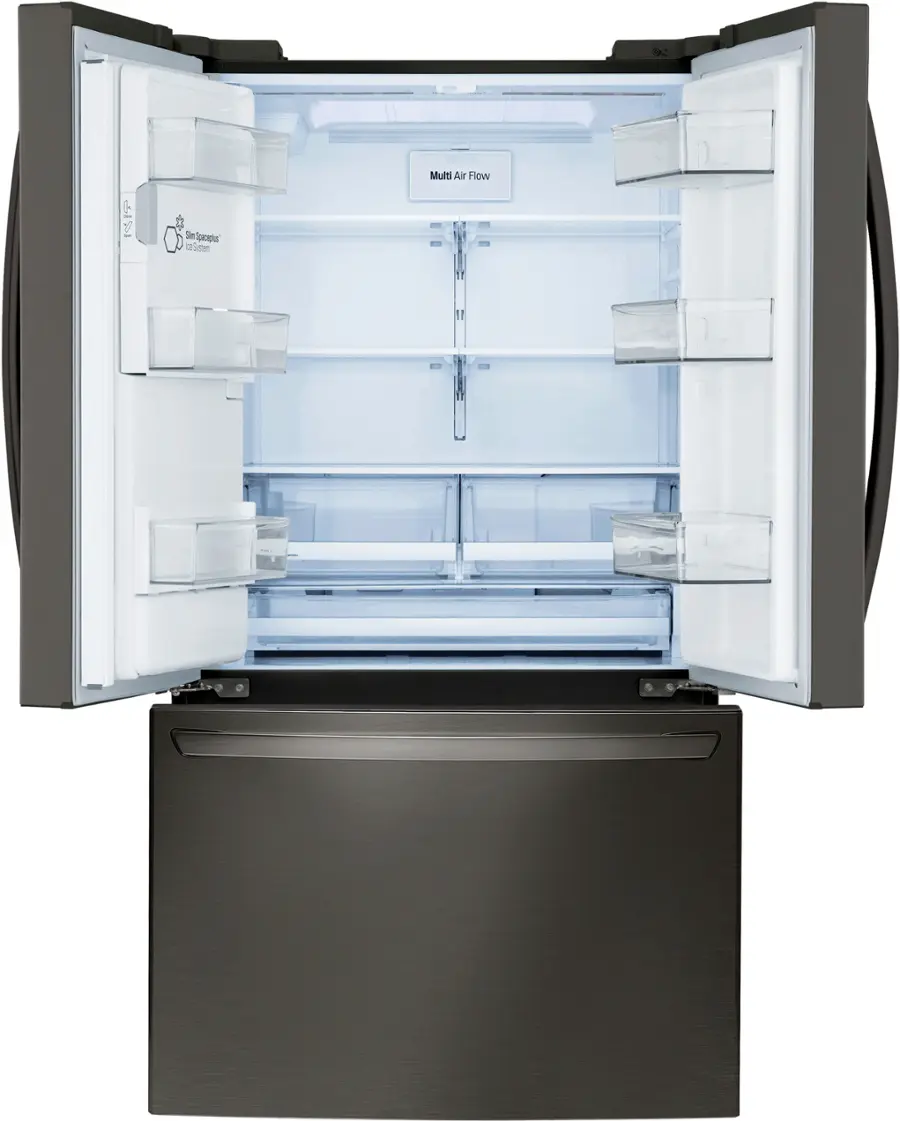 Alt View 2. LG - 27.7 Cu. Ft. French Door Smart Refrigerator with External Ice and Water - PrintProof Black Stainless Steel.