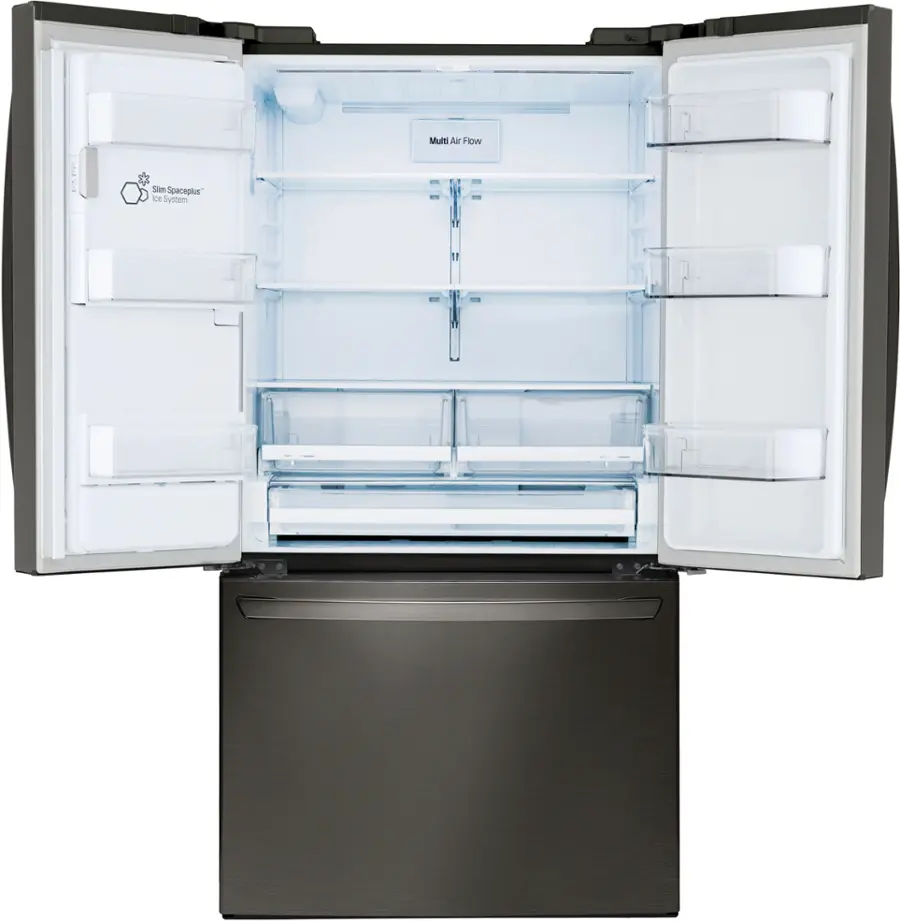 Alt View 3. LG - 27.7 Cu. Ft. French Door Smart Refrigerator with External Ice and Water - PrintProof Black Stainless Steel.