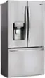 Angle. LG - 27.7 Cu. Ft. French Door Smart Refrigerator with External Ice and Water - PrintProof Stainless Steel.