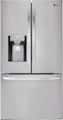 LG - 36-in Wide 27.7 Cu. Ft. French Door Smart Refrigerator with External Ice and Water - Stainless Steel