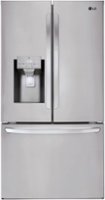 LG - 27.7 Cu. Ft. French Door Smart Refrigerator with External Ice and Water - Stainless Steel - Front_Zoom