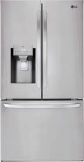 Front. LG - 27.7 Cu. Ft. French Door Smart Refrigerator with External Ice and Water - PrintProof Stainless Steel.