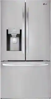 LG - 36-in Wide 27.7 Cu. Ft. French Door Smart Refrigerator with External Ice and Water - Stainless Steel
