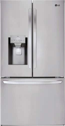 LG - 36-in Wide 27.7 Cu. Ft. French Door Smart Refrigerator with External Ice and Water - Stainless Steel