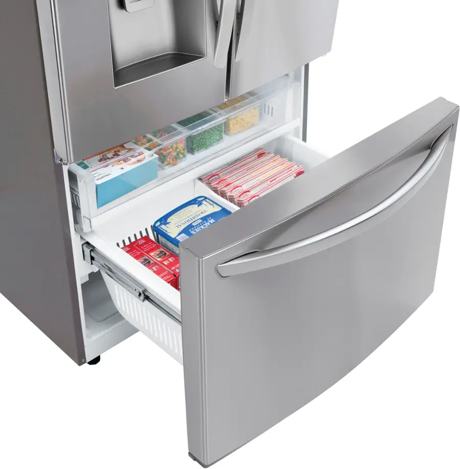 Alt View 28. LG - 27.7 Cu. Ft. French Door Smart Refrigerator with External Ice and Water - PrintProof Stainless Steel.
