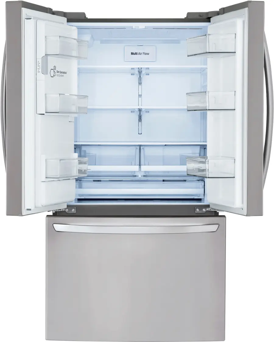 Alt View 4. LG - 27.7 Cu. Ft. French Door Smart Refrigerator with External Ice and Water - PrintProof Stainless Steel.
