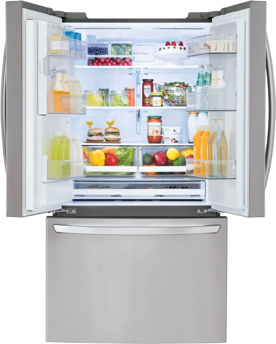Alt View 11. LG - 27.7 Cu. Ft. French Door Smart Refrigerator with External Ice and Water - PrintProof Stainless Steel.