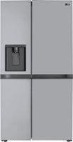 LG - 27.6 Cu. Ft. Side-by-Side Smart Refrigerator - Stainless Steel - Front_Zoom