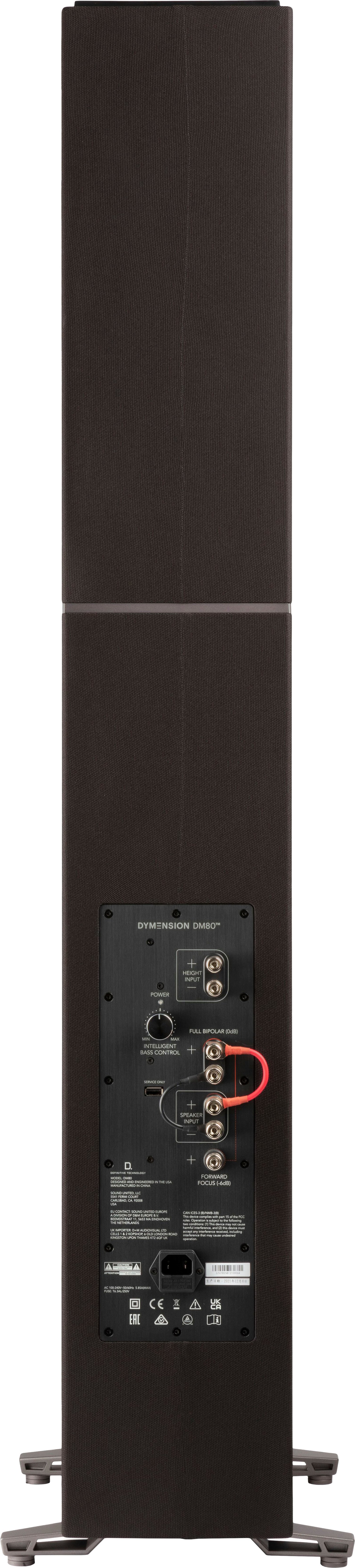 Back View: Definitive Technology - Dymension DM80 5.25" Flagship Tower Speaker (Each) - Black
