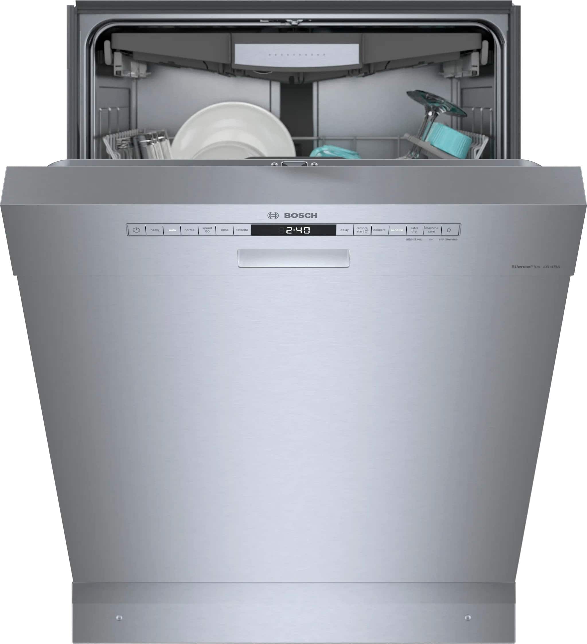Alt View 1. Bosch - 300 Series 24” Front Control Smart Built-In Stainless Steel Tub Dishwasher with 3rd Rack and AquaStop Plus, 46dBA - Stainless Steel.