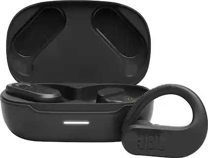 Front. JBL - Endurance Peak 3 Dust and Waterproof True Wireless Active Earbuds - Black.