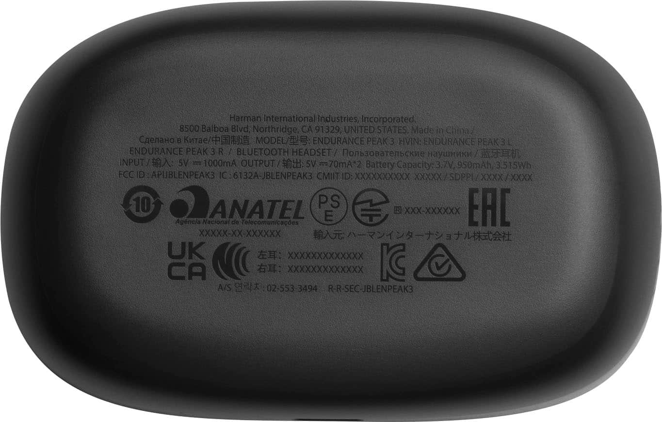 Alt View 18. JBL - Endurance Peak 3 Dust and Waterproof True Wireless Active Earbuds - Black.