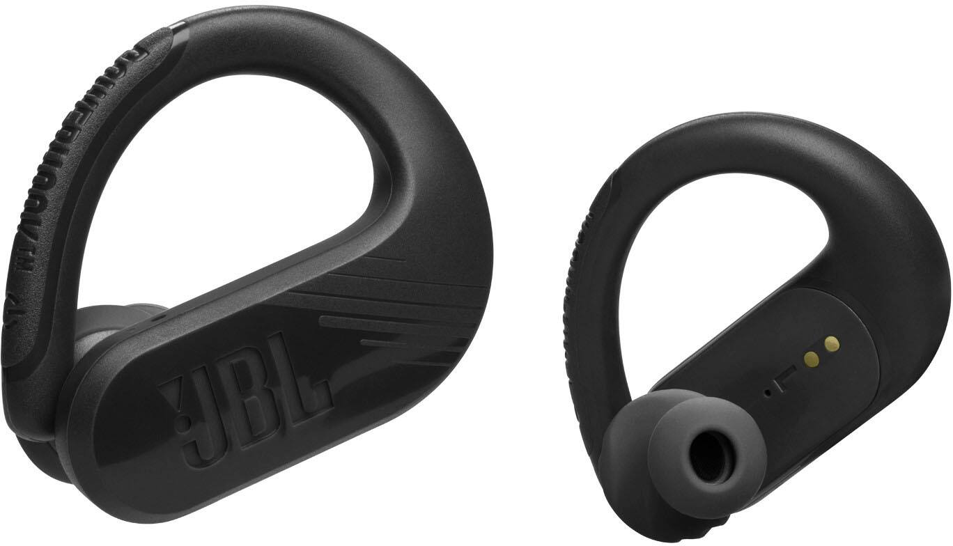 Left. JBL - Endurance Peak 3 Dust and Waterproof True Wireless Active Earbuds - Black.