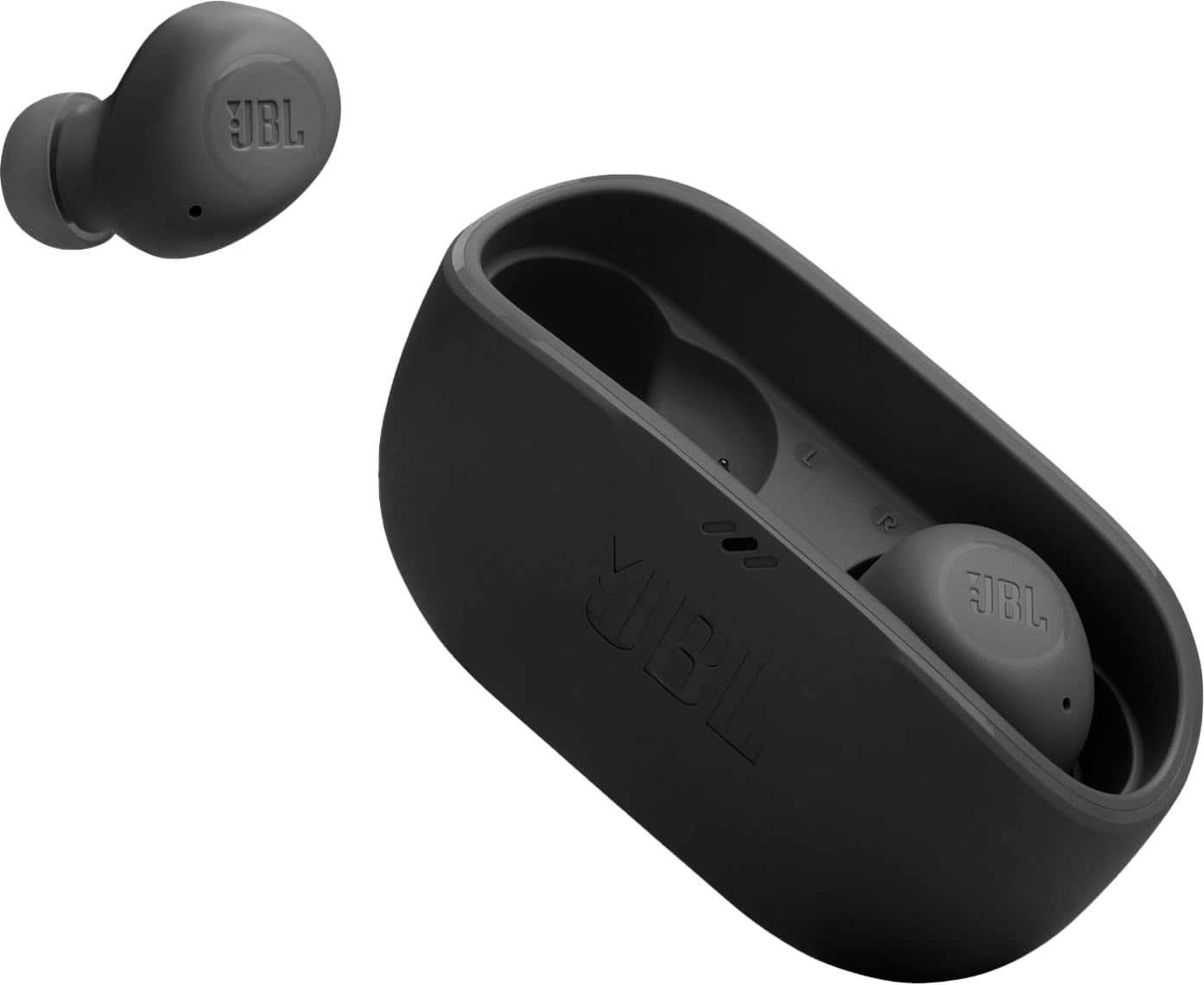 Front. JBL - Vibe Buds True Wireless Earbuds - Black.