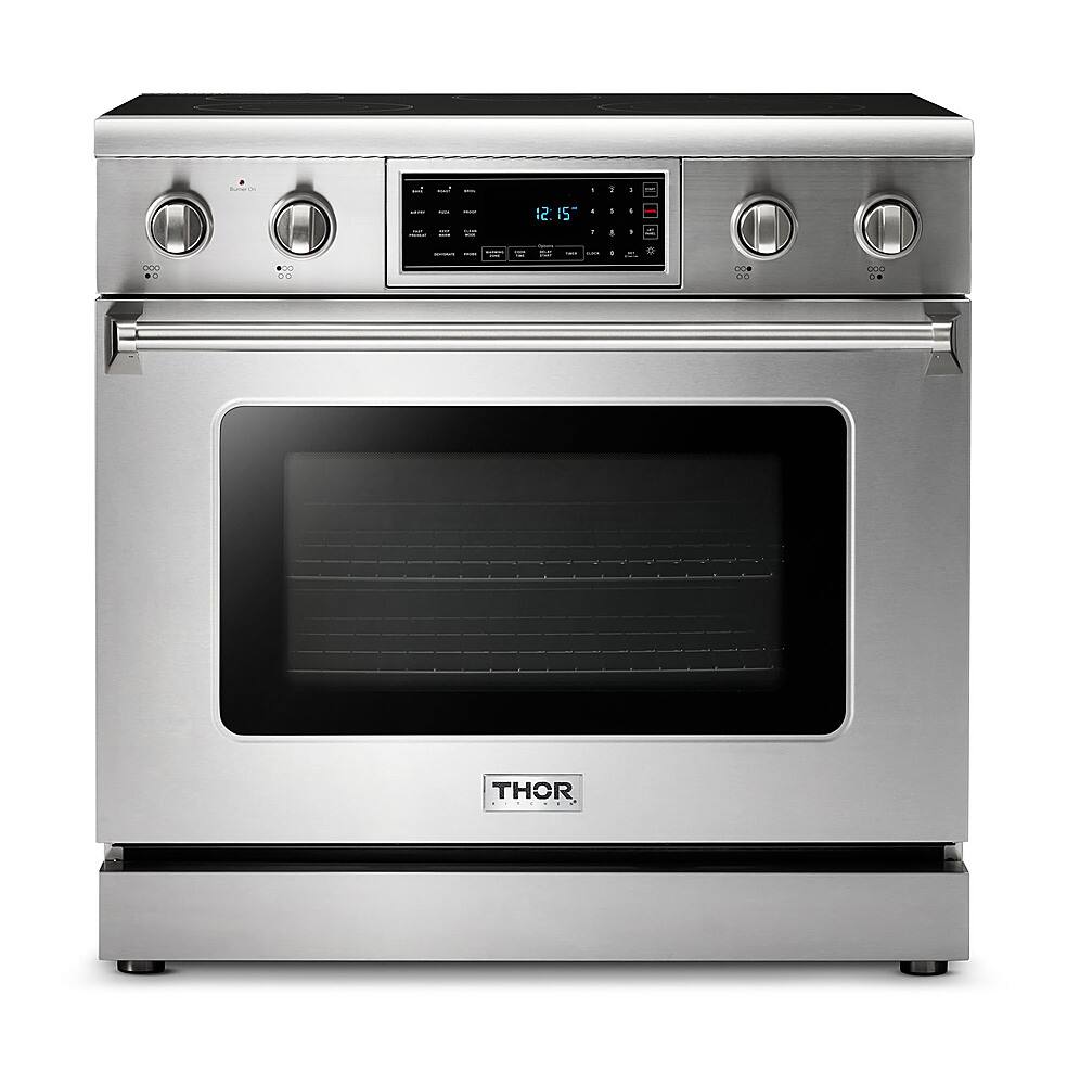 Alt View 18. Thor Kitchen - 6.0 Cu. Ft. Freestanding Electric Range with Self Cleaning - Silver.