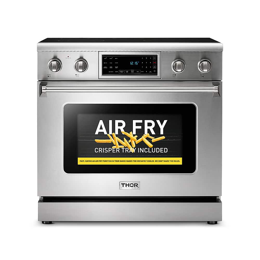 Front. Thor Kitchen - 6.0 Cu. Ft. Freestanding Electric Range with Self Cleaning - Silver.