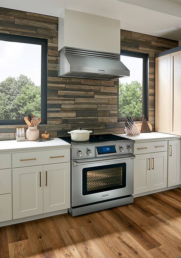 Alt View 2. Thor Kitchen - 6.0 Cu. Ft. Freestanding Electric Range with Self Cleaning - Silver.