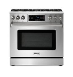Thor Kitchen - 6.0 cu. Ft. Freestanding Gas Range with True Convection and Self Cleaning - Silver - Front_Zoom