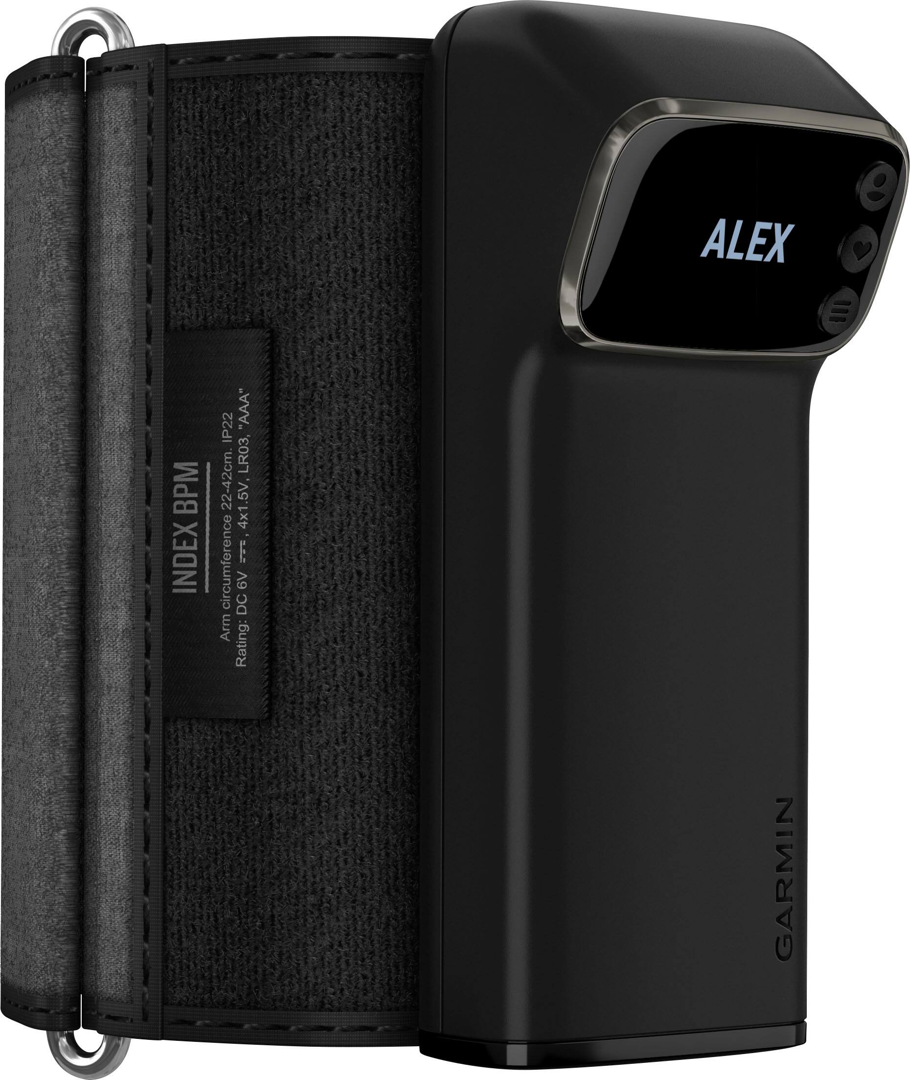 Angle. Garmin - Index BPM - Wi-Fi Smart Blood Pressure Monitor - Black.