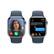 Alt View 15. Apple - Apple Watch Series 9 (GPS + Cellular) 41mm Silver Stainless Steel Case with Storm Blue Sport Band w/ Blood Oxygen - M/L - Silver.