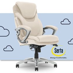 Serta - Bryce Bonded Leather Executive Office Chair with AIR Technology - Cream - Front_Zoom