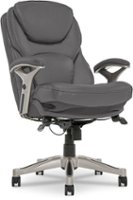 Serta - Upholstered Back in Motion Health & Wellness Office Chair with Adjustable Arms - Bonded Leather - Gray - Front_Zoom