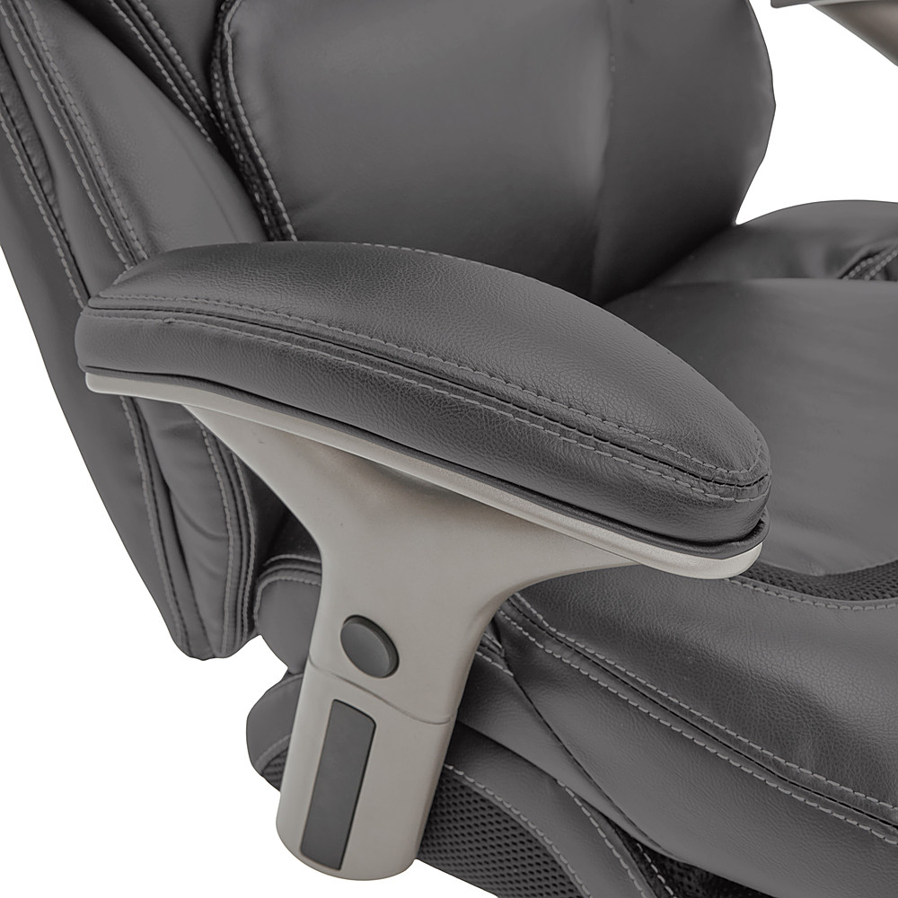 Serta Hannah Upholstered Executive Office Chair with Headrest Pillow  Charcoal Gray 43670D - Best Buy