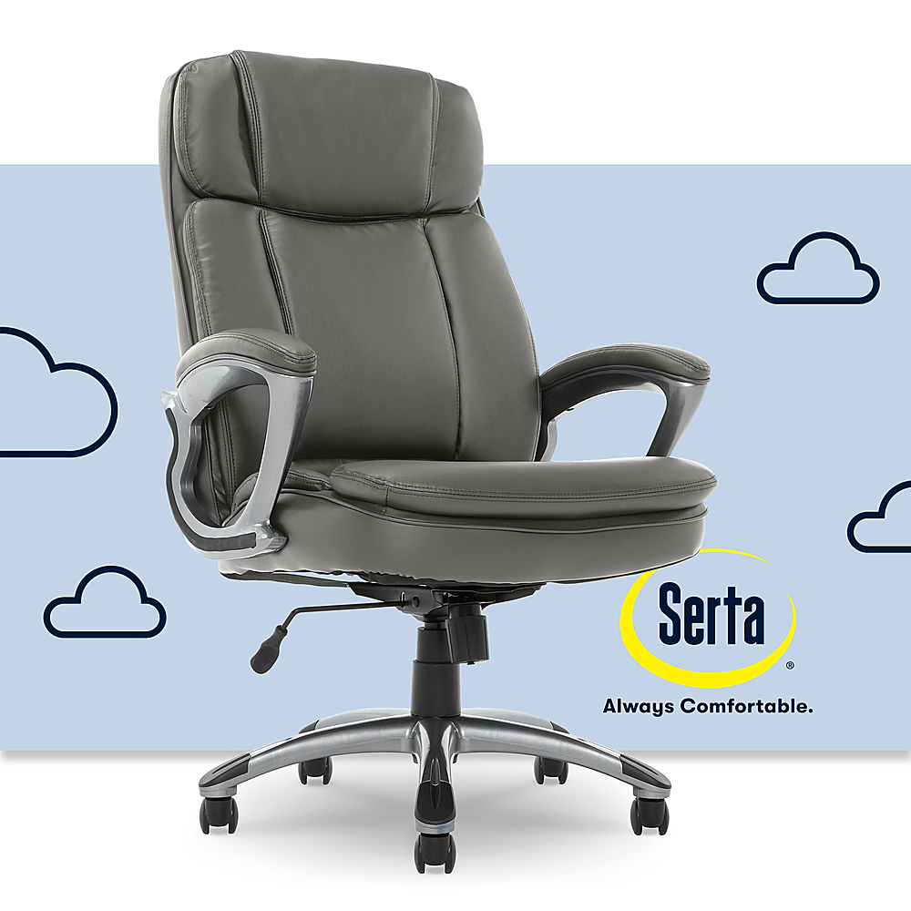 Serta Connor Upholstered Executive High-Back Office Chair with Lumbar  Support Microfiber Gray 43672D - Best Buy