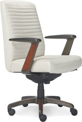 La-Z-Boy - Emerson Bonded Leather Ergonomic Swivel Executive Office Chair - Ivory - Front_Zoom