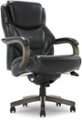 Front Zoom. La-Z-Boy - Delano Big & Tall Bonded Leather Executive Chair - Jet Black/Gray Wood.