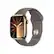 Front. Apple - Apple Watch Series 9 (GPS + Cellular) 41mm Gold Stainless Steel Case with Clay Sport Band with Blood Oxygen - S/M - Gold.