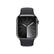 Angle. Apple - Apple Watch Series 9 (GPS + Cellular) 41mm Graphite Stainless Steel Case with Midnight Sport Band w/ Blood Oxygen - M/L - Graphite.