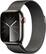 Front. Apple - Apple Watch Series 9 (GPS + Cellular) 41mm Graphite Stainless Steel Case with Graphite Milanese Loop with Blood Oxygen - Graphite.