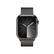 Angle. Apple - Apple Watch Series 9 (GPS + Cellular) 41mm Graphite Stainless Steel Case with Graphite Milanese Loop with Blood Oxygen - Graphite.